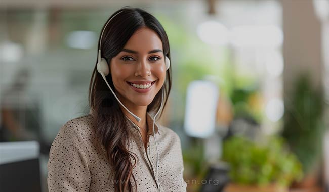 Young hispanic female customer service agent