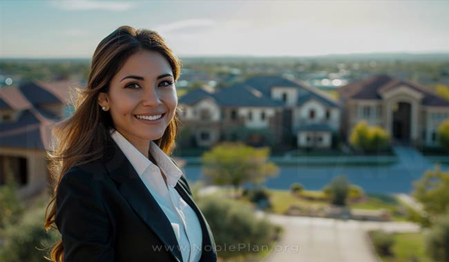 Female hispanic real estate agent