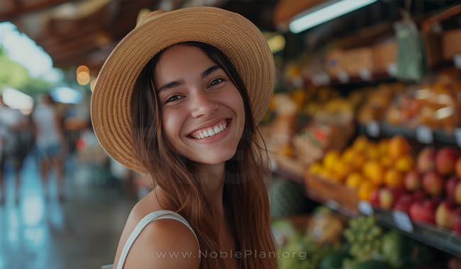 Happy young customer smiling