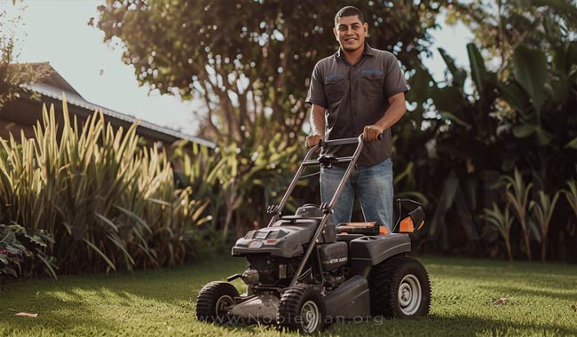 Feliz propietario de negocio de jardinería